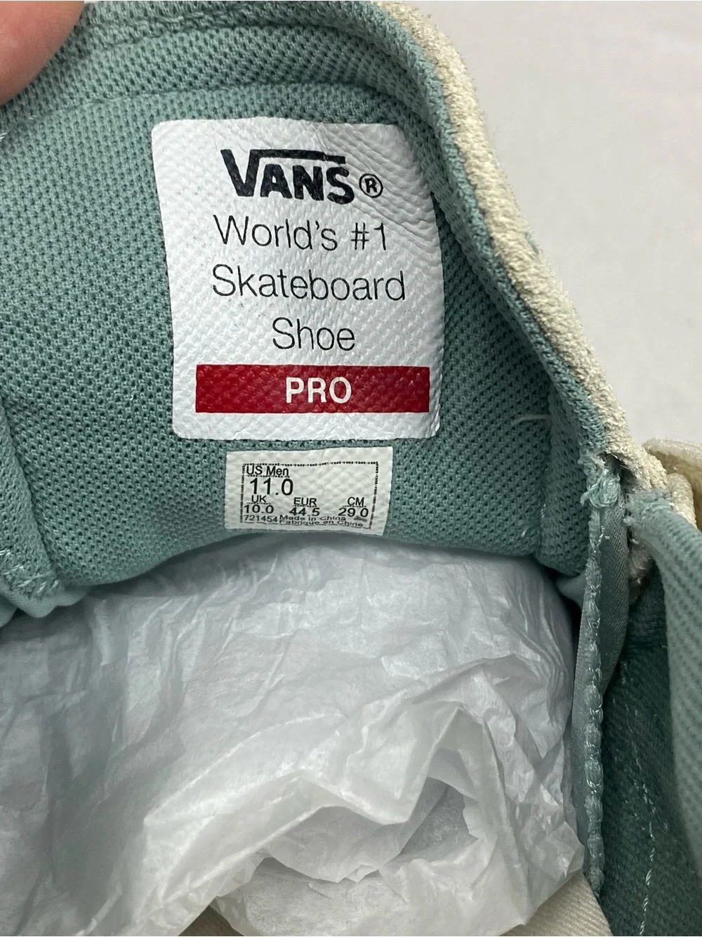 Vans Men’s Cream & Teal Low-Top Strap Sneakers